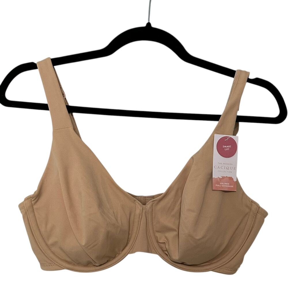 NWT Cacique Smart Lift Unlined Full Coverage Underwire Bra Nude Beige (36 DD)